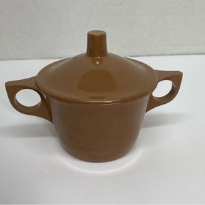 Texas Ware Vintage Sugar Bowl W/Lid Brown Rose Melamine Melmac MCM Coffee Bar